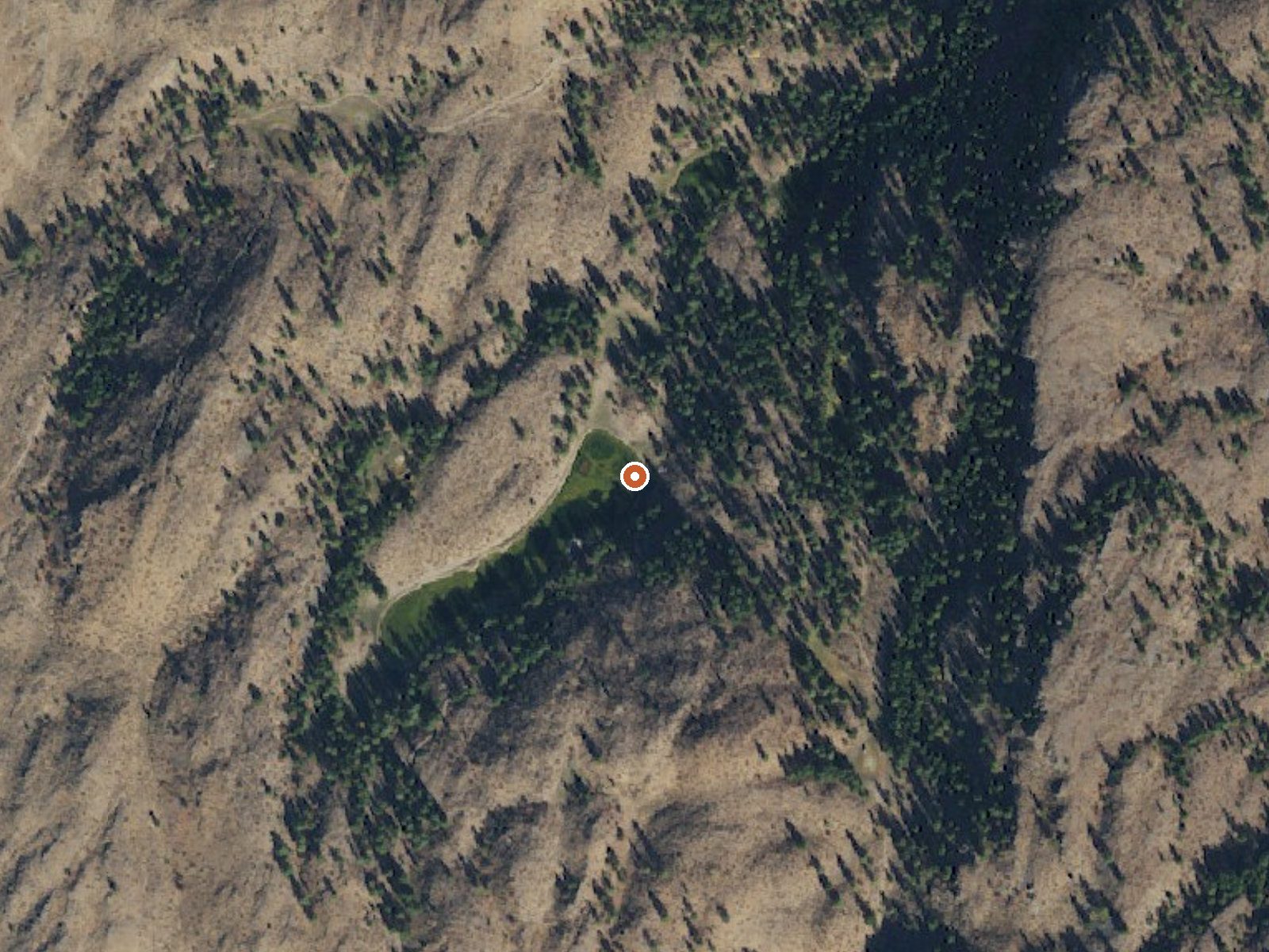 Aerial view of the ground around Hot Lake