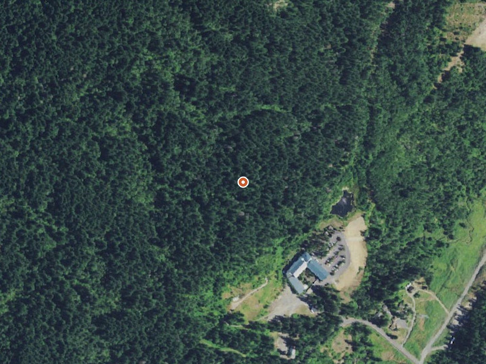 Aerial view of the ground around Moffetts (Bonneville) Hot Springs