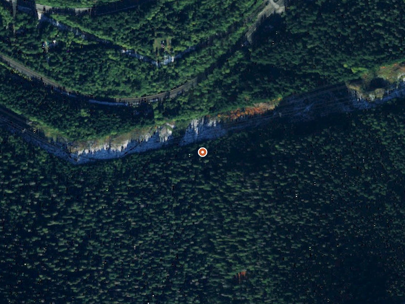 Aerial view of the ground around Scenic Hot Springs
