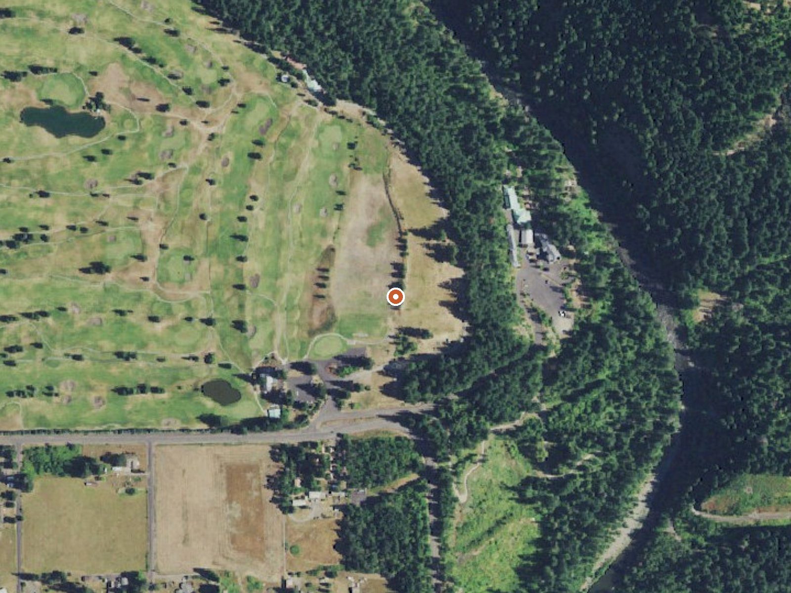 Aerial view of the ground around St Martins Hot Springs