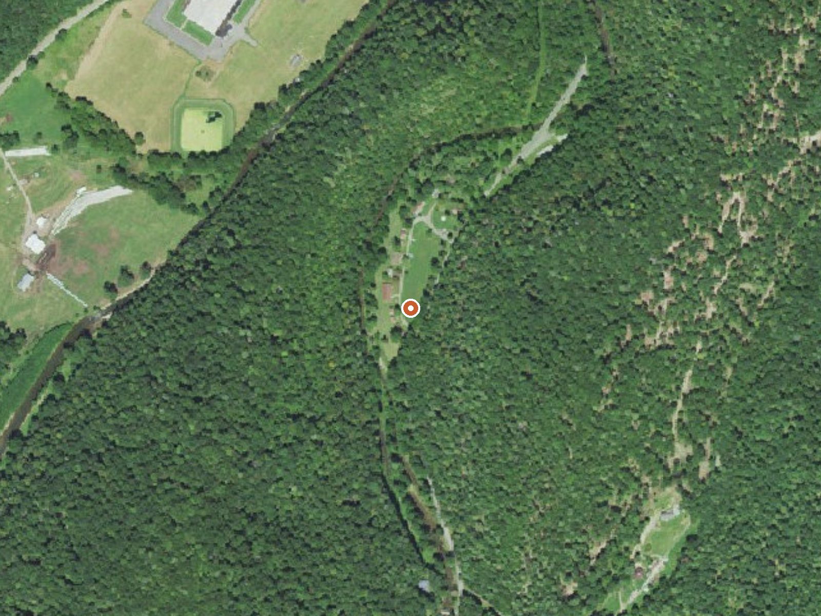 Aerial view of the ground around Thorn Spring