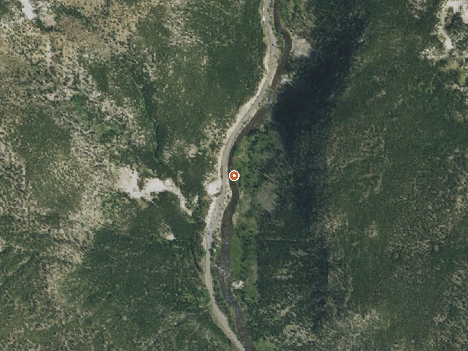 Aerial view of the ground around Beryl Spring