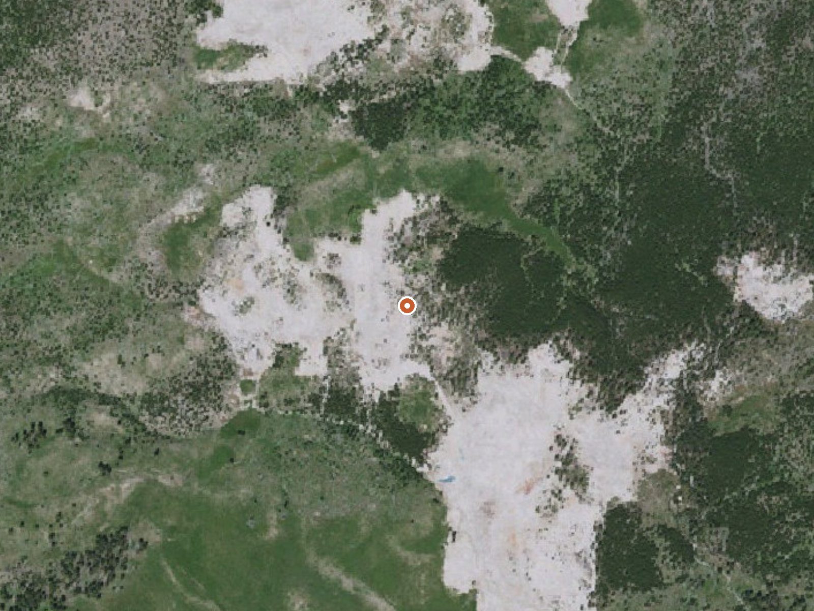 Aerial view of the ground around Violet Springs