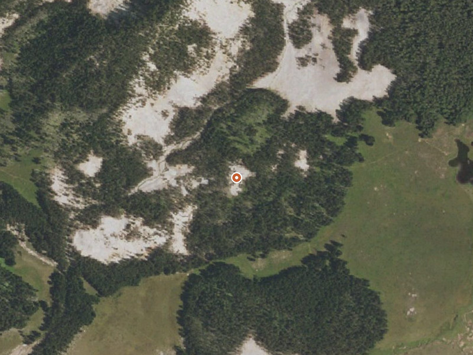 Aerial view of the ground around Warm Spring