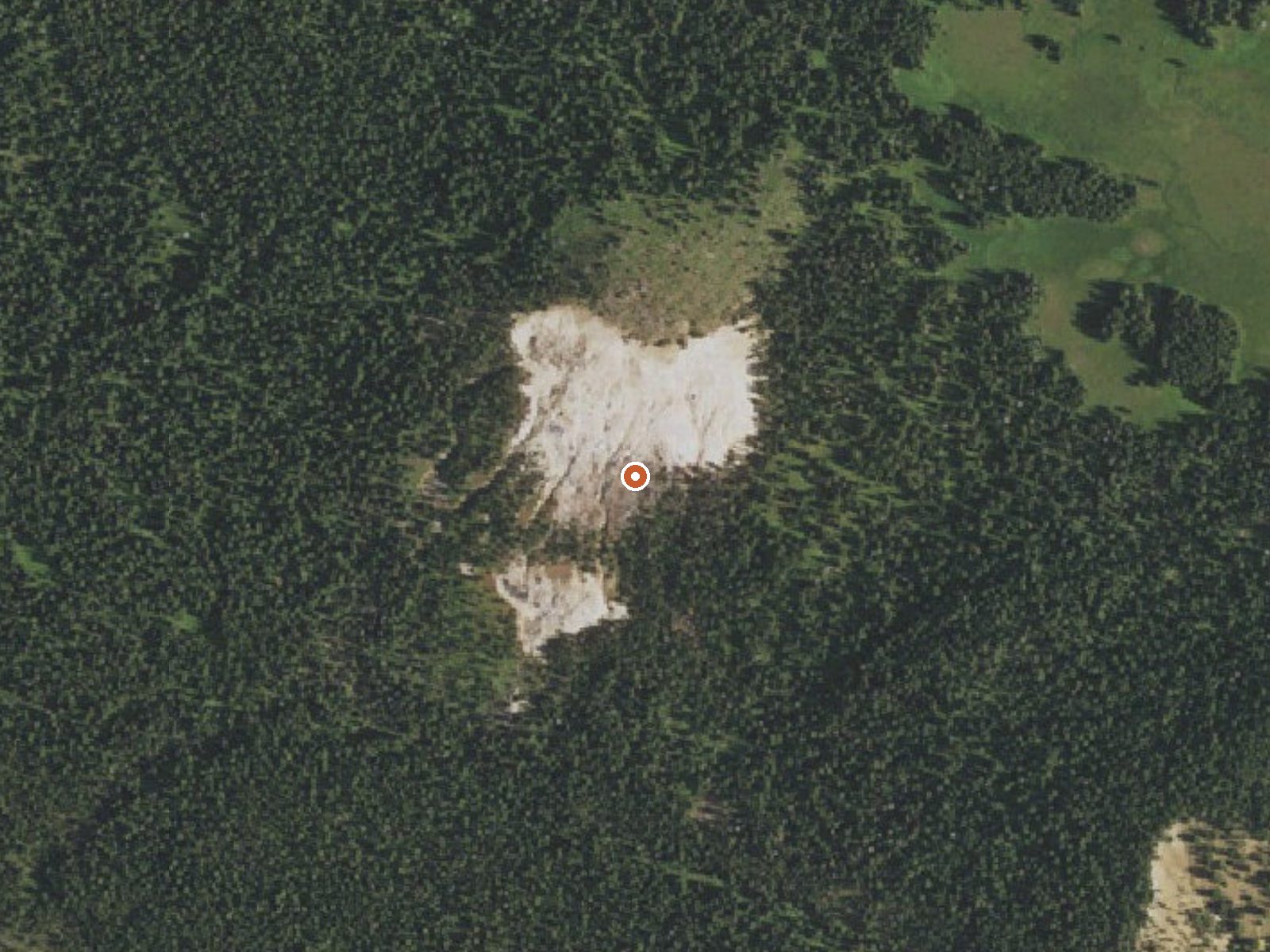 Aerial view of the ground around Washburn Hot Springs