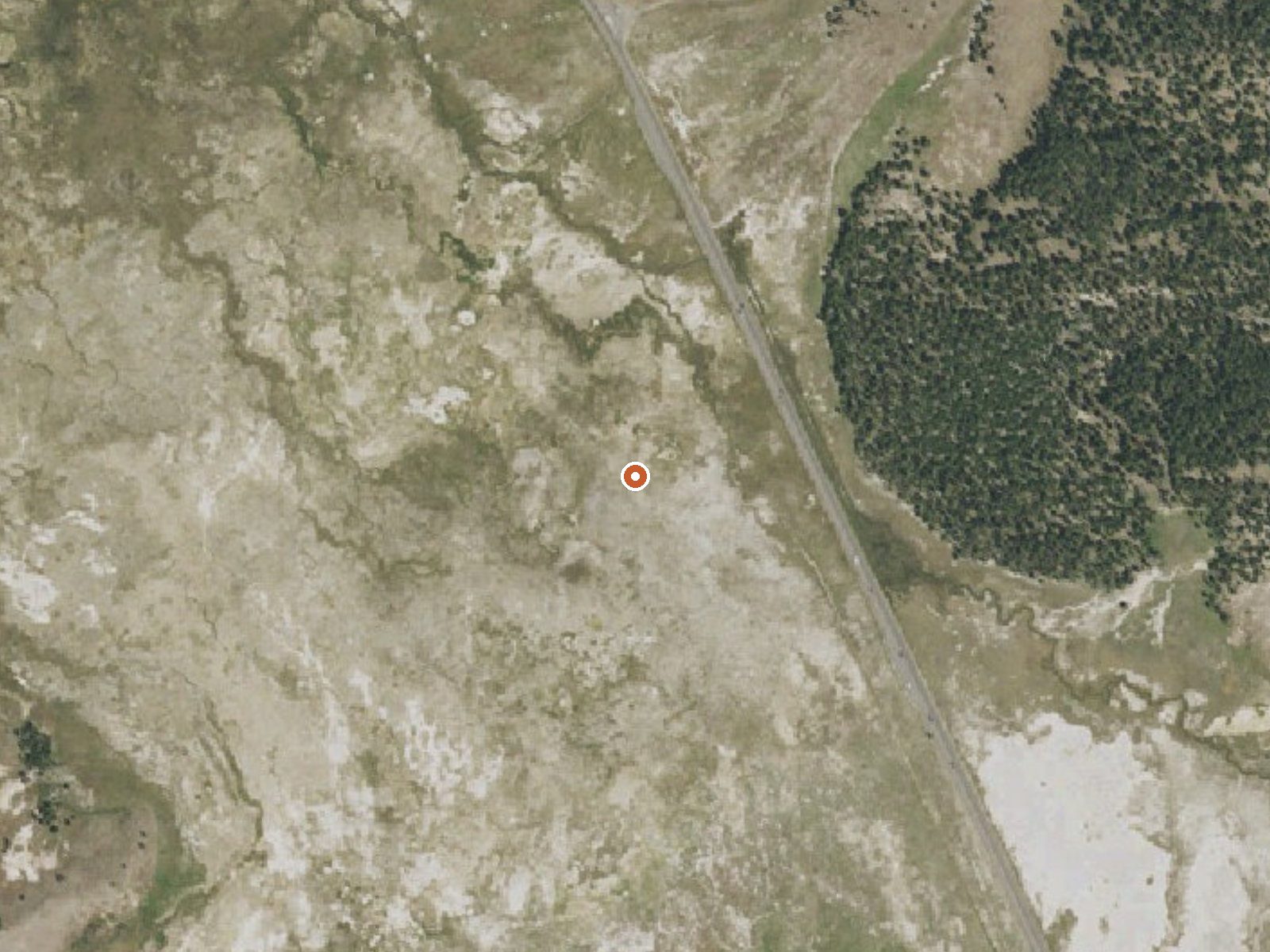 Aerial view of the ground around the spring