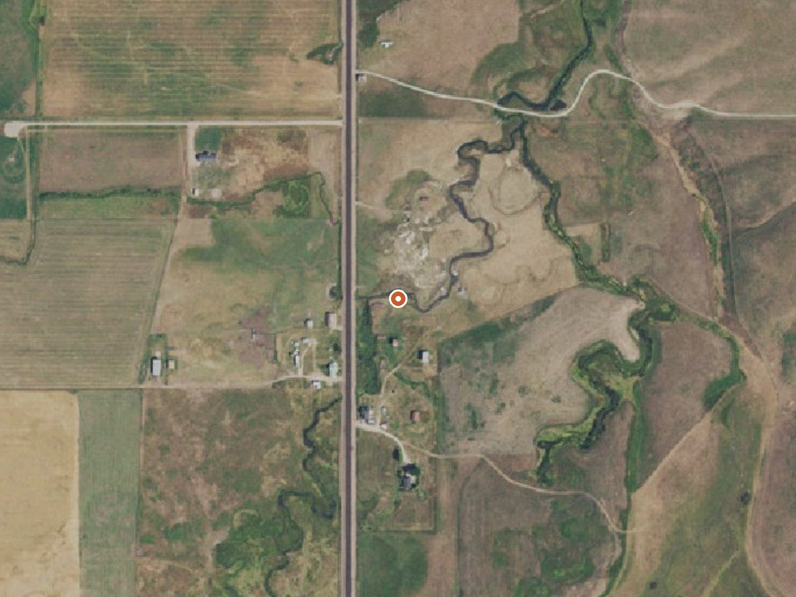 Aerial view of the ground around Johnson Springs