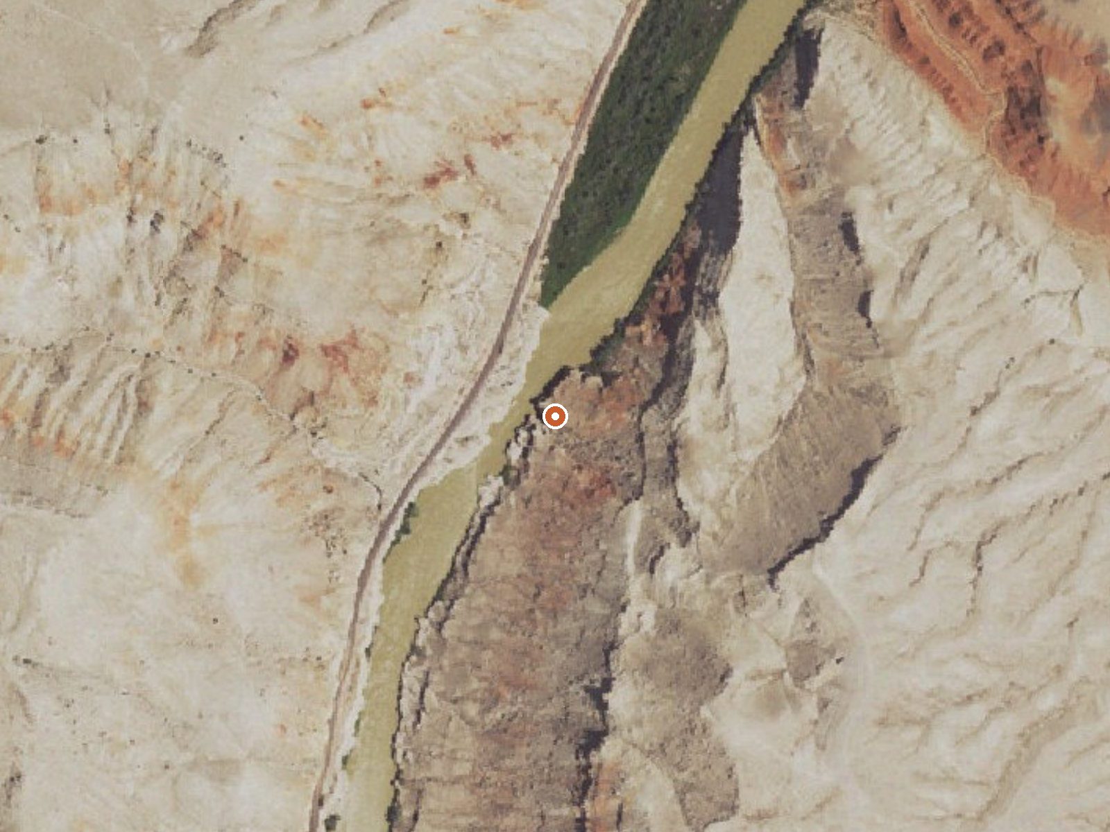 Aerial view of the ground around Little Sheep Mountain Spring