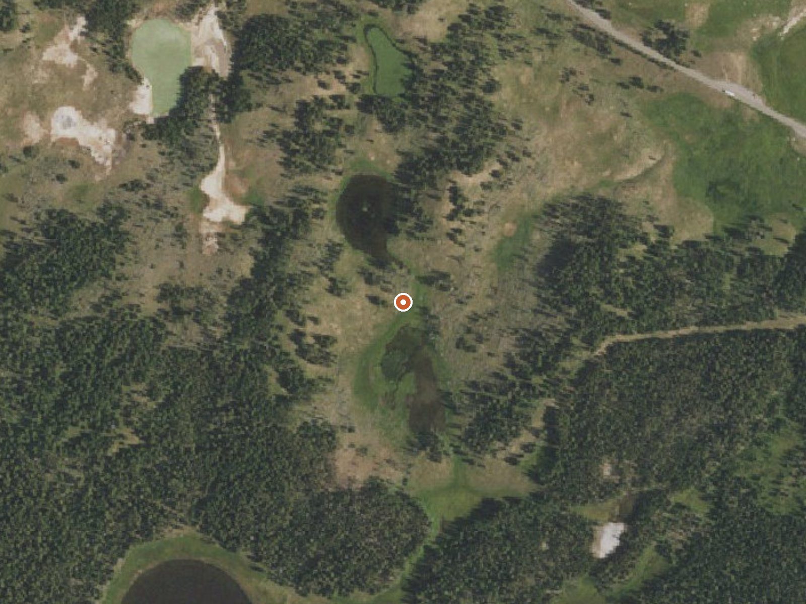 Aerial view of the ground around Mud Geysers