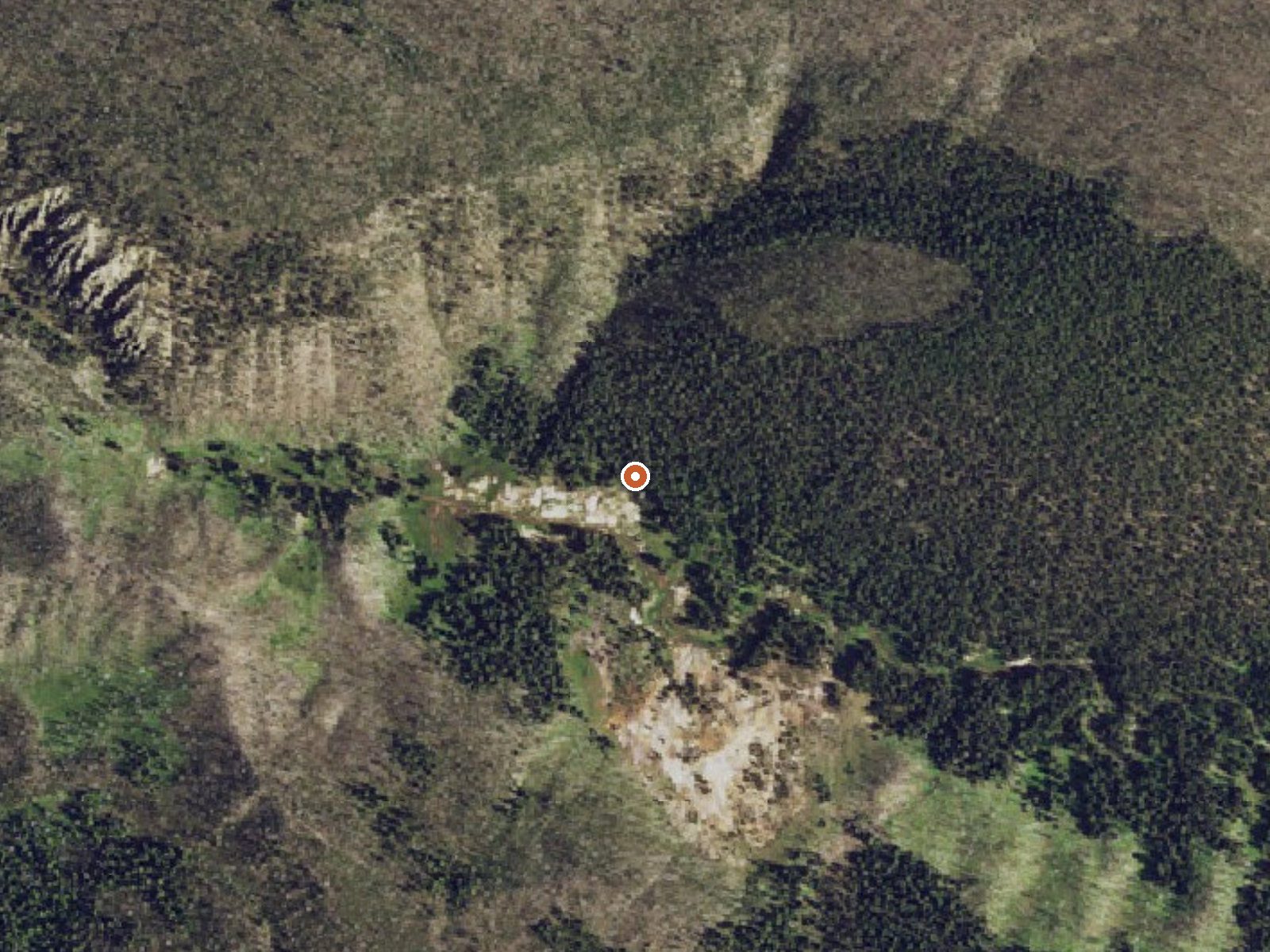 Aerial view of the ground around Rainbow Springs