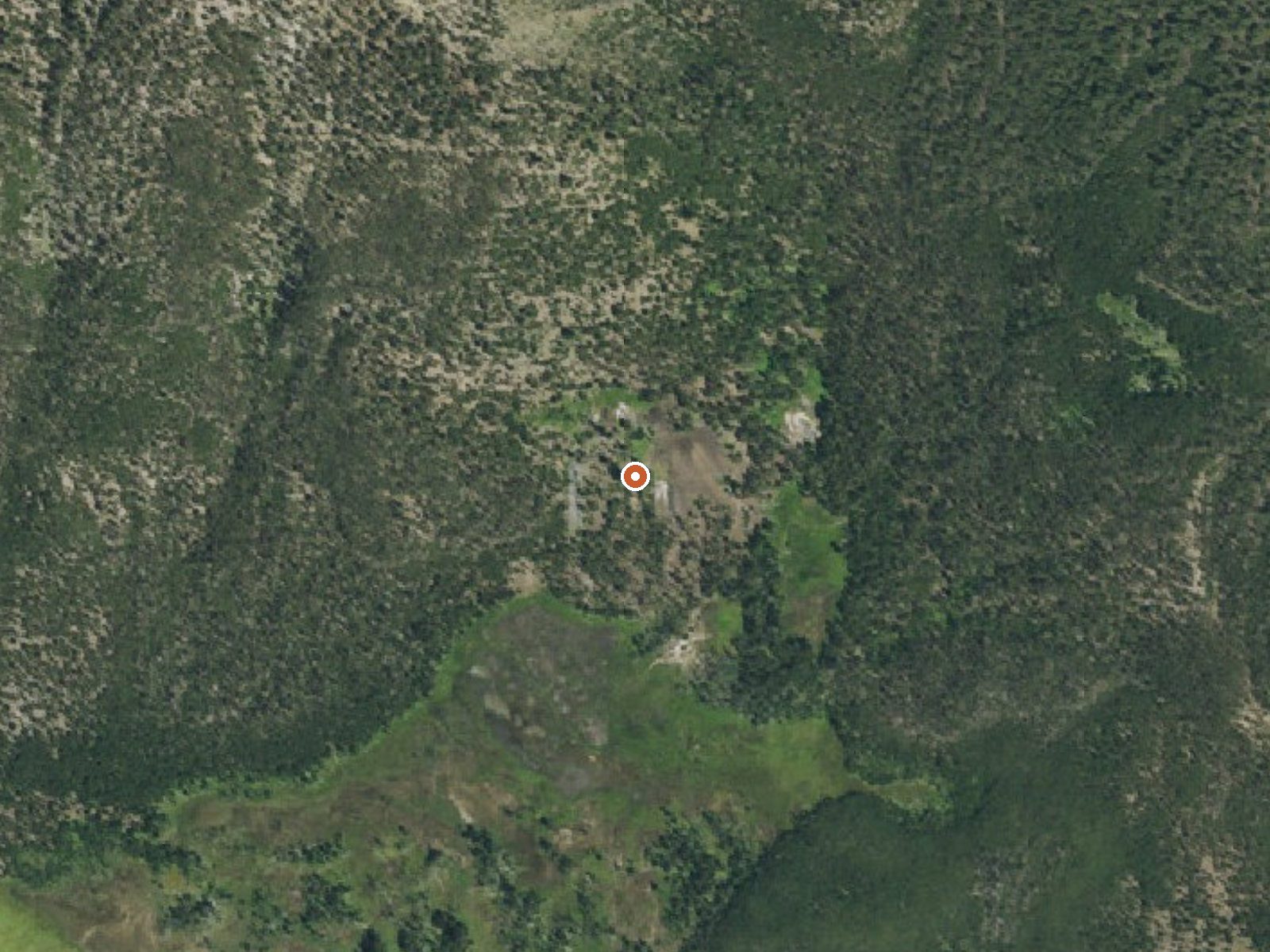 Aerial view of the ground around Secret Valley Hot Springs