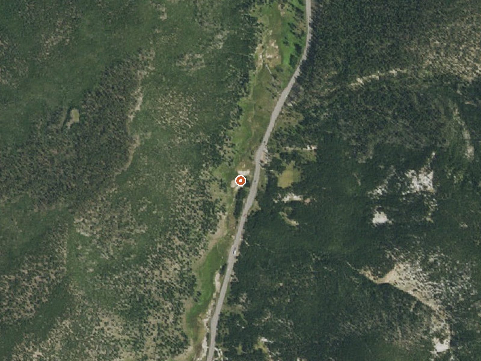 Aerial view of the ground around Semi Centennial Geyser