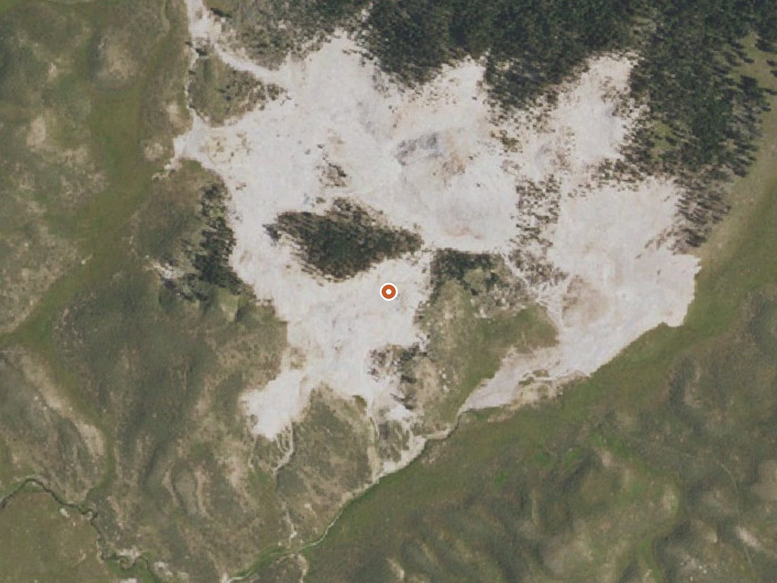 Aerial view of the ground around Sulphur Springs