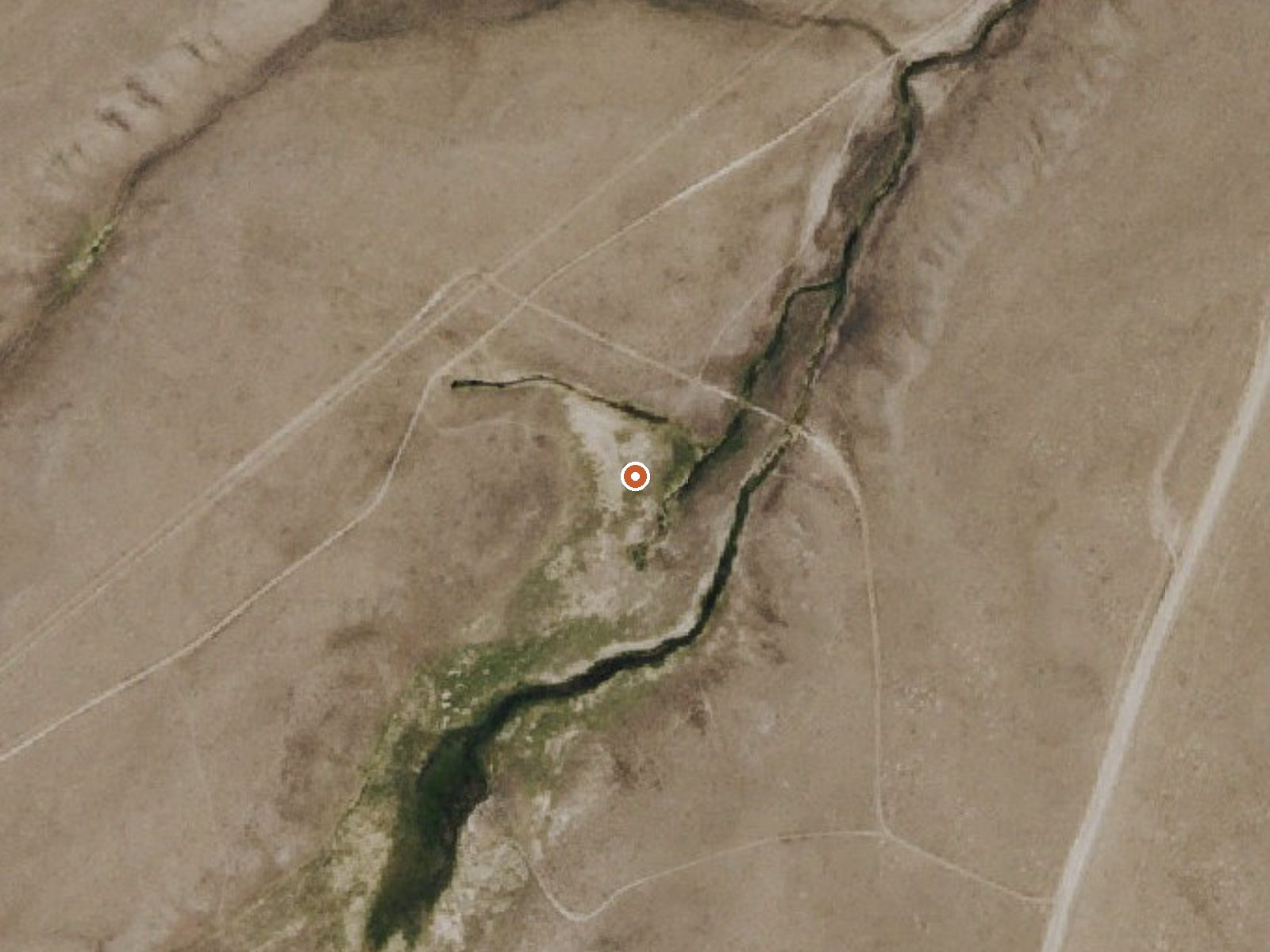 Aerial view of the ground around Sweetwater Station Warm Springs