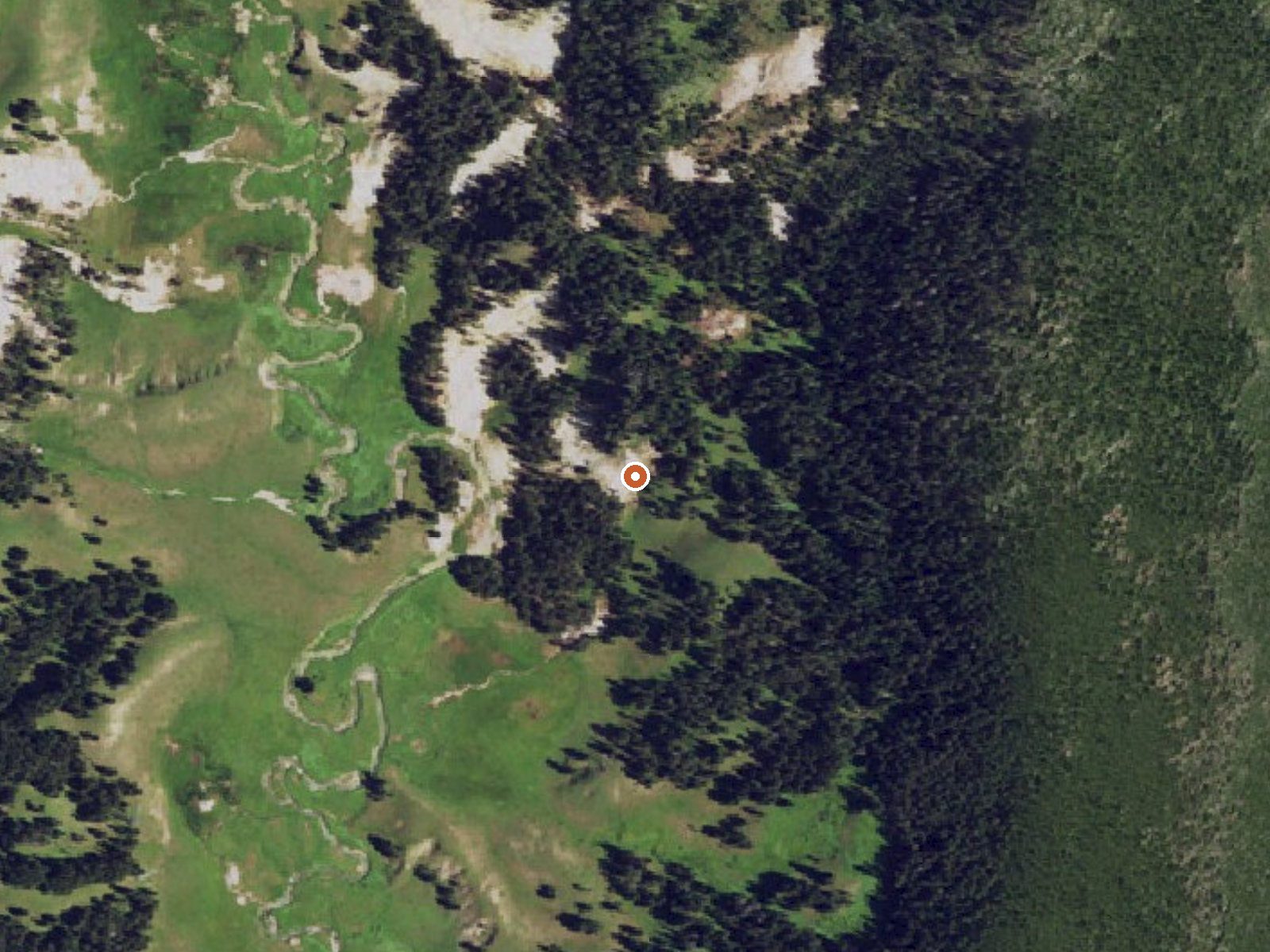 Aerial view of the ground around The Mushpots